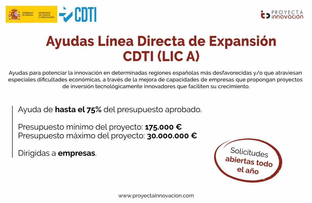 Ayudas Línea Directa de Expansión CDTI